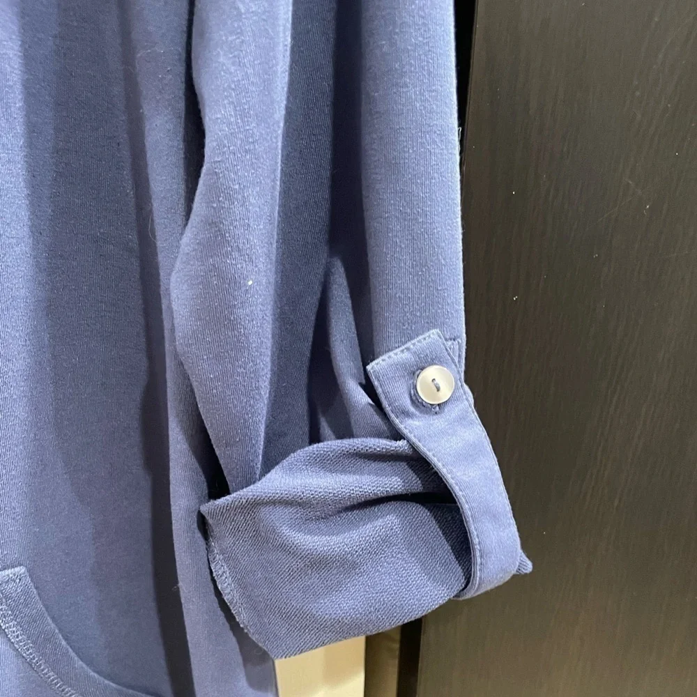 Soft Surroundings Kassidy Cowl Neck Pullover Sweatshirt - Blue - Picture 6 of 6